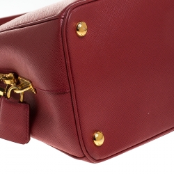 Pre Owned Prada Red Saffiano Lux Leather Parabole Tote Bag