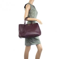 مملوكة مسبقًا Prada Burgundy Saffiano Lux Tote 