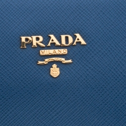 Pre Owned Prada Blue Saffiano Leather Clutch