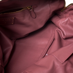 Pre Owned Prada Beige Astro Cervo Lux Leather Limited Edition Print Fairy Bag