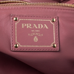 Pre Owned Prada Beige Astro Cervo Lux Leather Limited Edition Print Fairy Bag