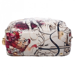 Pre Owned Prada Beige Astro Cervo Lux Leather Limited Edition Print Fairy Bag