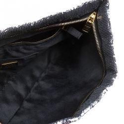 Pre Owned Prada Black Multi Tone Sequined Clutch