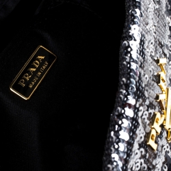 Pre Owned Prada Black Multi Tone Sequined Clutch
