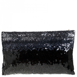 Pre Owned Prada Black Multi Tone Sequined Clutch