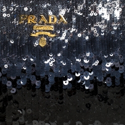 Pre Owned Prada Black Multi Tone Sequined Clutch