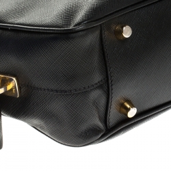 Pre Owned Prada Black Saffiano Lux Leather Satchel