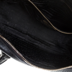 Pre Owned Prada Black Saffiano Lux Leather Satchel