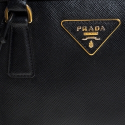 Pre Owned Prada Black Saffiano Lux Leather Satchel