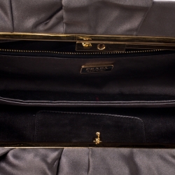 Pre Owned Prada Taupe Satin Pleated Raso Clutch