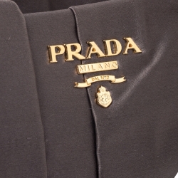 Pre Owned Prada Taupe Satin Pleated Raso Clutch