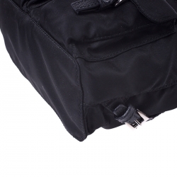 مملوكة مسبقًا Prada Black Nylon Logo Mini Drawstring Backpack