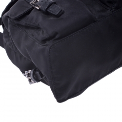 مملوكة مسبقًا Prada Black Nylon Logo Mini Drawstring Backpack