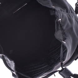 مملوكة مسبقًا Prada Black Nylon Logo Mini Drawstring Backpack
