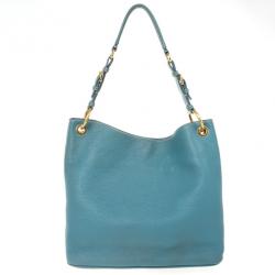 Pre Owned Prada Blue Calf Leather Tote