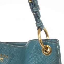 Pre Owned Prada Blue Calf Leather Tote