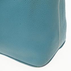 Pre Owned Prada Blue Calf Leather Tote