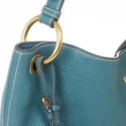 Pre Owned Prada Blue Calf Leather Tote