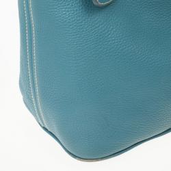 Pre Owned Prada Blue Calf Leather Tote