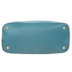 Pre Owned Prada Blue Calf Leather Tote