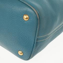 Pre Owned Prada Blue Calf Leather Tote