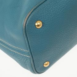 Pre Owned Prada Blue Calf Leather Tote