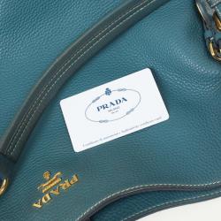 Pre Owned Prada Blue Calf Leather Tote