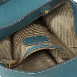 Pre Owned Prada Blue Calf Leather Tote