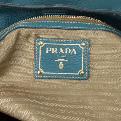 Pre Owned Prada Blue Calf Leather Tote