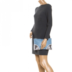 Pre Owned Prada Tricolor Saffiano Lux Leather Wristlet Clutch