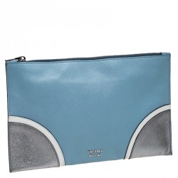 Pre Owned Prada Tricolor Saffiano Lux Leather Wristlet Clutch