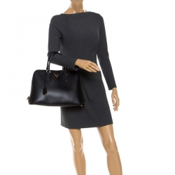 Pre Owned Prada Black Saffiano Lux Leather Promenade Bag