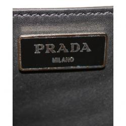 Pre Owned Prada Black Leather Double Zip Tote 