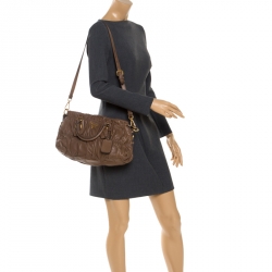 Prada Brown Gathered Leather Satchel