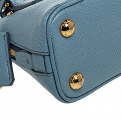 Prada Light Blue Saffiano Leather Mini Promenade Crossbody Bag