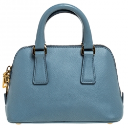 Prada Light Blue Saffiano Leather Mini Promenade Crossbody Bag