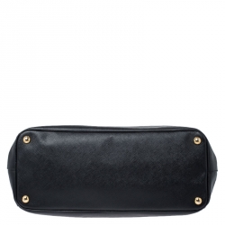 Pre Owned Prada Black Saffiano Lux Leather Large Double Zip Tote