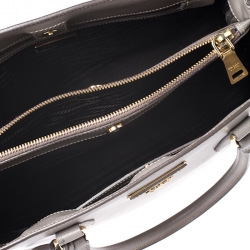 Pre Owned Prada Grey Saffiano Lux Leather Medium Tote