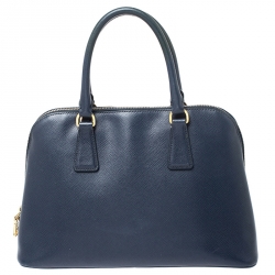 Pre Owned Prada Blue Saffiano Lux Leather Promenade Bag