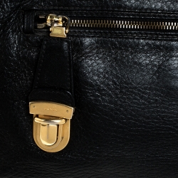 Pre Owned  Prada Black Leather Front Pushlock Tote 