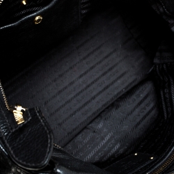 Pre Owned  Prada Black Leather Front Pushlock Tote 