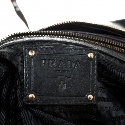 Pre Owned  Prada Black Leather Front Pushlock Tote 