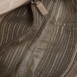 Pre Owned Prada Beige Lux Leather Flap Clutch