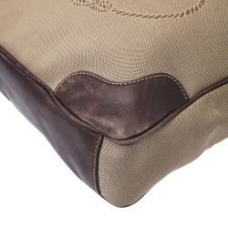 Pre Owned Prada Brown Jacquard Logo Canvas Corda Moro Shoulder Bag