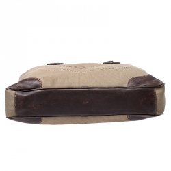 Pre Owned Prada Brown Jacquard Logo Canvas Corda Moro Shoulder Bag