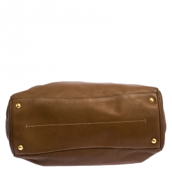 Pre Owned Prada Brown Soft Leather Zipped Tote