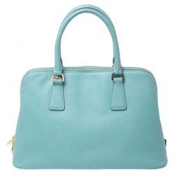 Pre Owned Prada Turquoise Saffiano Leather Medium Promenade Tote