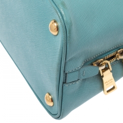Pre Owned Prada Turquoise Saffiano Leather Medium Promenade Tote