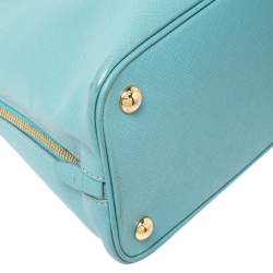 Pre Owned Prada Turquoise Saffiano Leather Medium Promenade Tote