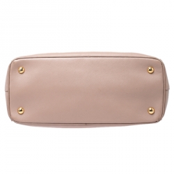 Pre Owned Prada Beige Saffiano Lux Leather Small Tote 